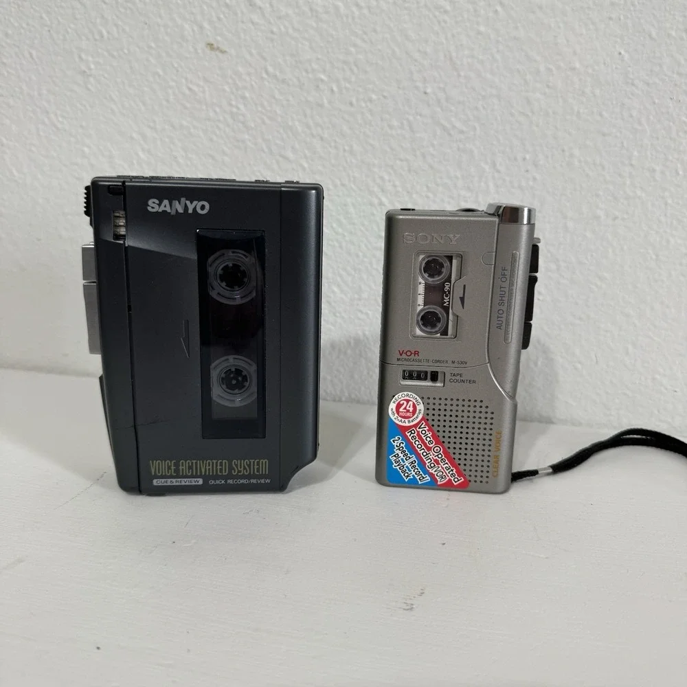 Sony‎ and Sanyo Microcassette & Tape Recorder Lot Of 2